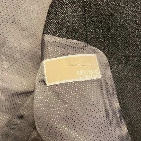 Michael Kors Gray Herringbone Suit Jacket Blazer Sport Coat - Picture 8 of 13